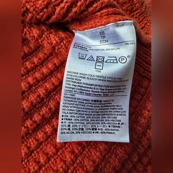 Banana Republic Textured Sleeveless Tutleneck XS Orange Red - Picture 7 of 7